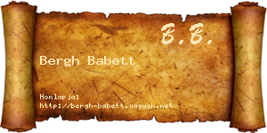 Bergh Babett névjegykártya